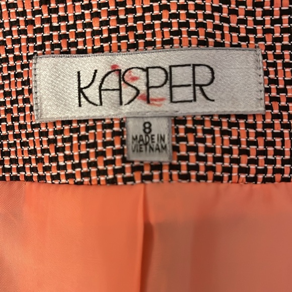 Kasper Pink Tweed Button Zip Pockets Lined Blazer Jacket Women’s Size 8 - Picture 10 of 14